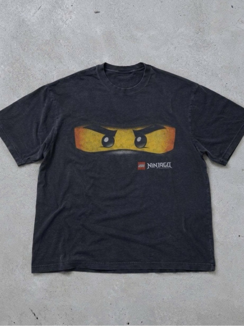 Men's Black Graphic Tee - Yellow Ninjago Eyes